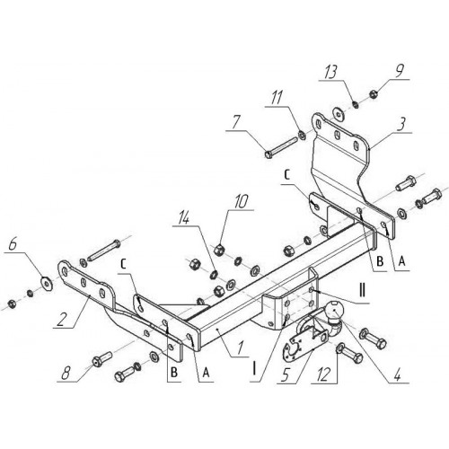 Фаркоп Avtos на FORD Transit 2000-2014 Арт.FD 26